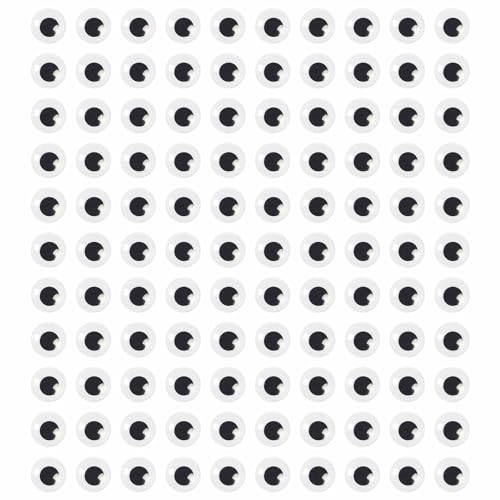 humyeam 1000 Pieces 8mm Googly Wiggle Eyes Self-Adhesive Round White Sticker Eyes for DIY Crafts Scrapbooking Decoration