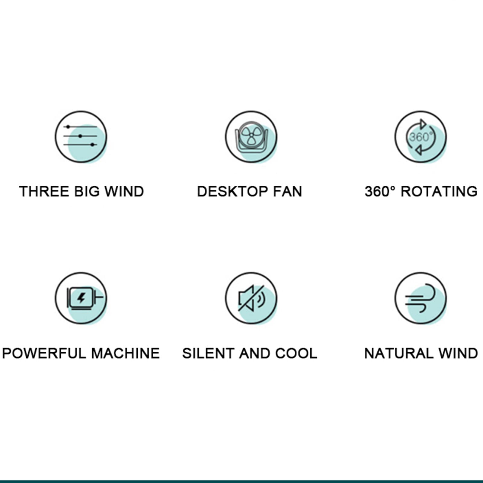 Ventilatore da scrivania USB, ventola da scrivania regolabile a 3 velocità, mini ventola rotante a 360°, ventola di raffreddamento portatile per ufficio/casa/campeggio,Blue