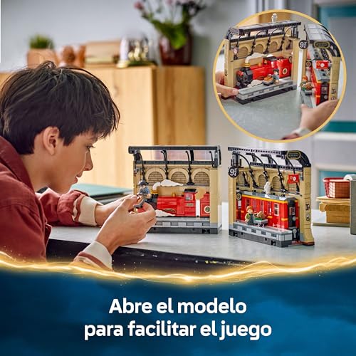 Miniatura 5 de LEGO Harry Potter Rincón Entre Libros: Expreso de Hogwarts - Sujetalibros con un Tren de Juguete -2 Minifiguras (Harry y Ron Weasley) y Figura de Hedwig - Regalo para Niñas y Niños de 10+ Años 76450