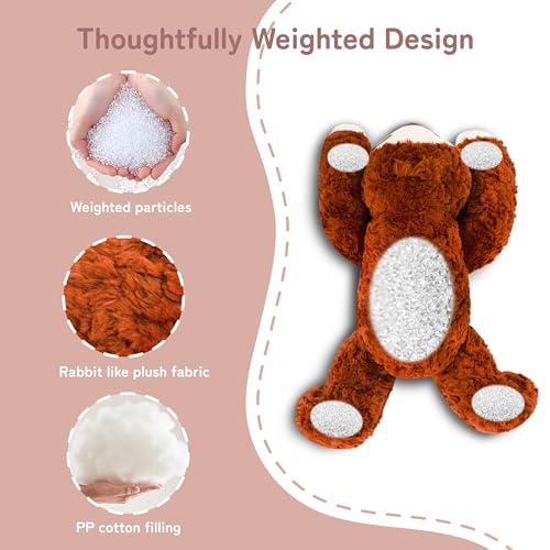 Image of Niuniu Daddy Sloth Weighted Stuffed Animals, 20 Inch 3.3 lbs Weighted Plushies, Heavy Calming Body Pillow for Sleeping, Sensory Lying Lap Pad Toy Huggable Gift for Kids and Adults
