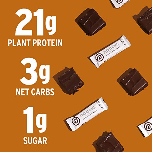 No Cow High Protein Bar, Chocolate Fudge Brownie, 21g Plant Based
