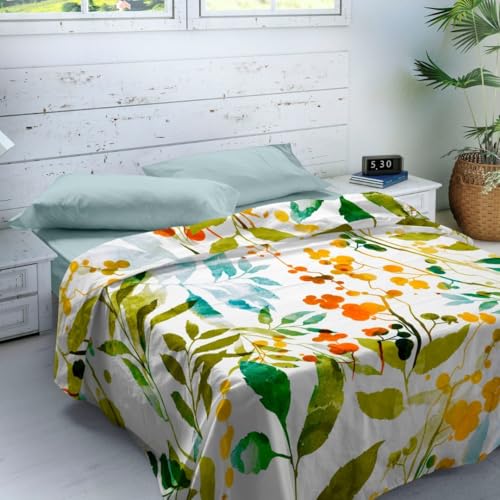 NATURALS - Juego de Sábanas 4 Piezas Cama 150 | 100% Algodón Extra Suave, Transpirable | Encimera 230x270, Bajera 150x200 y 2 F. Almohada 45x90 | Calpe