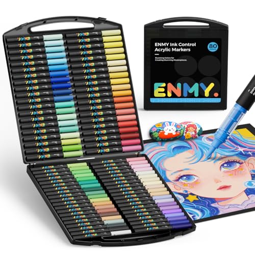 Amazon | ENMY 80色セット 直液式 アクリルマーカー イラスト