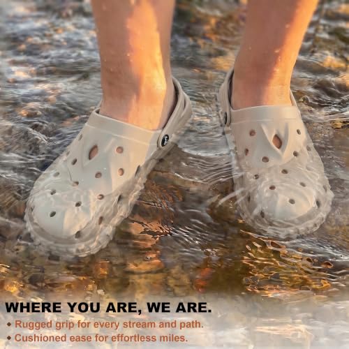 Image of KEMISANT Cushioned Clogs Mules for Men Garden Beach Water Fun-Lightweight | EVA Cushioned Footbed| Arch Support | Slip-resistant | Unisex