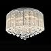 DINGGU Flush Mounted Luxury Contemporary Drum Ceiling Chandelier Light Fixtures with Cylinder Lamp Shade for Bedroom W18 H13