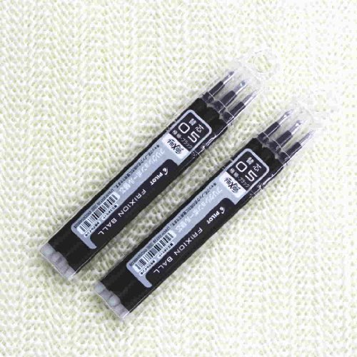Pilot Frixion Gel Ink Pen Refill-0.5mm-black-pack of 3x2pack Value Set