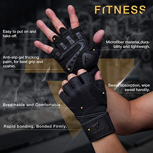 image for VIVIMI Workout Gloves Men and Women, Weight Lifting Gym Gloves with Wr