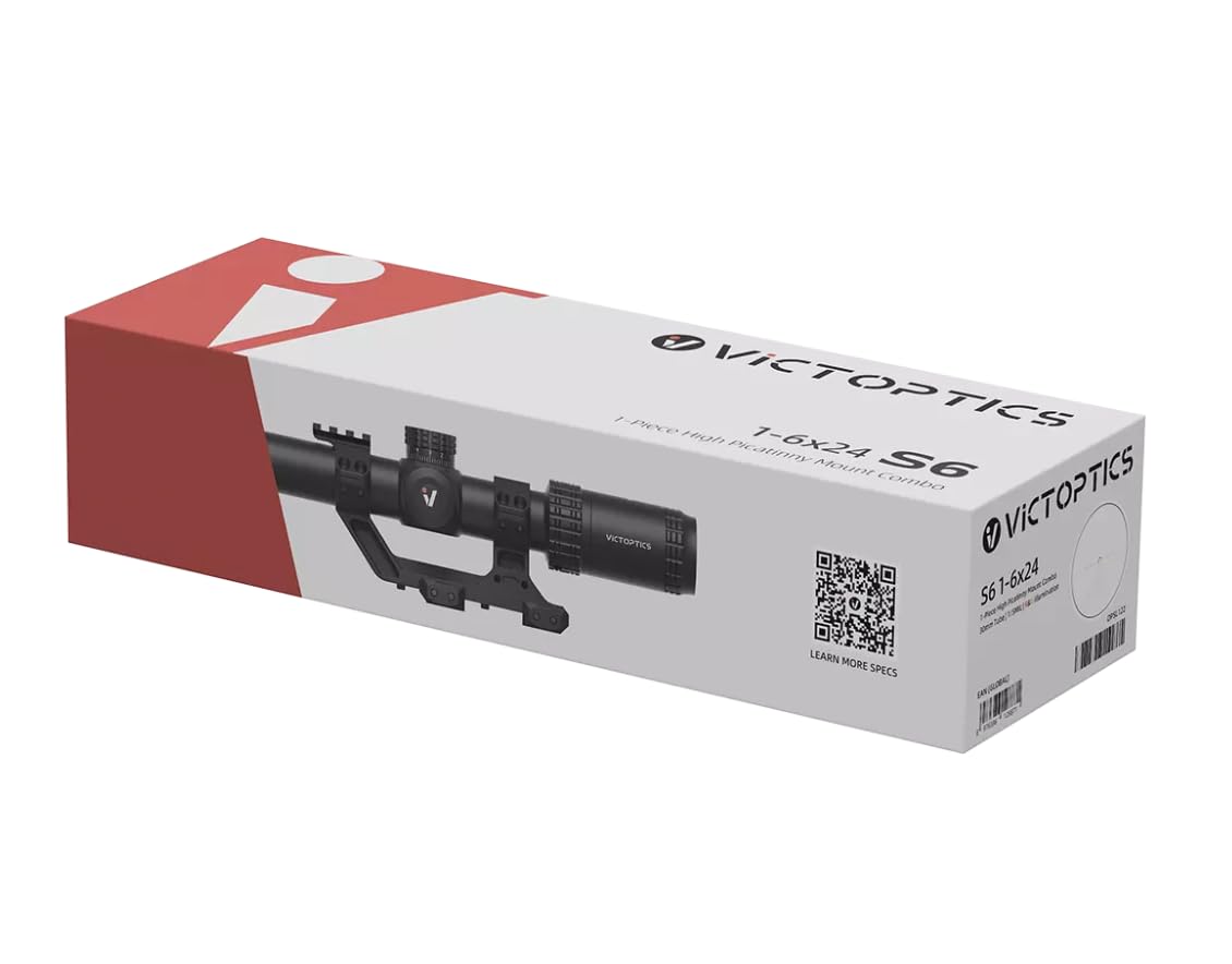 Victoptics OPSL122 S6 1-6x24 mit Blockmontage Zielfernrohr für Sport, Airsoft und Jagd, Luftgewehr, Ziel-Visier, Gewehrzielfernrohr, Rifle Scope, umfangreiches Zubehör