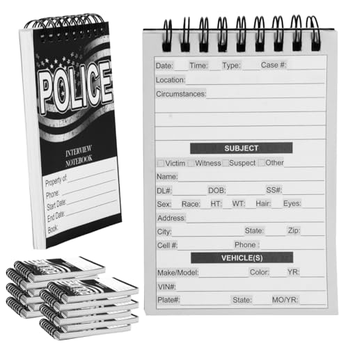 Cadeaux pour agents de police lot de 12 carnets d'entretien terrain sécurité publique
