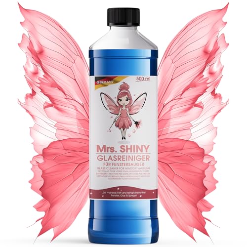 MRS. SHINY® Detergente per Vetri per Aspiragocce [500ML] - Senza Risciacquo - Pulitore Professionale - Formula Senza Schiuma - Brillantezza Perfetta Senza Aloni - Ideale per Vetri & Specchi