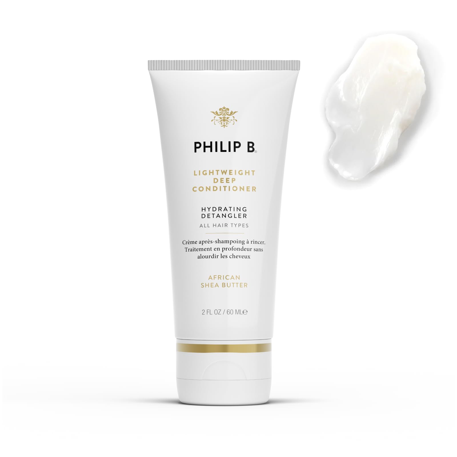 PHILIP B Lightweight Deep Conditioner, 2 fl. oz. (60 ml) - Hydrating Detangler, Adds Moisture, Shine and Smoothness, For All Hair Types