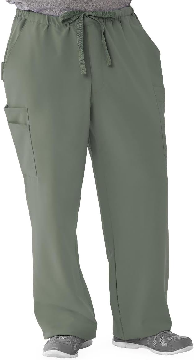 Illinois AVE Unisex Athletic Cargo Scrub Pants with 7 Pockets Blue