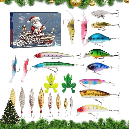 Calendrier de l'Avent leurres de pêche : kit complet de 24 pièces techniques