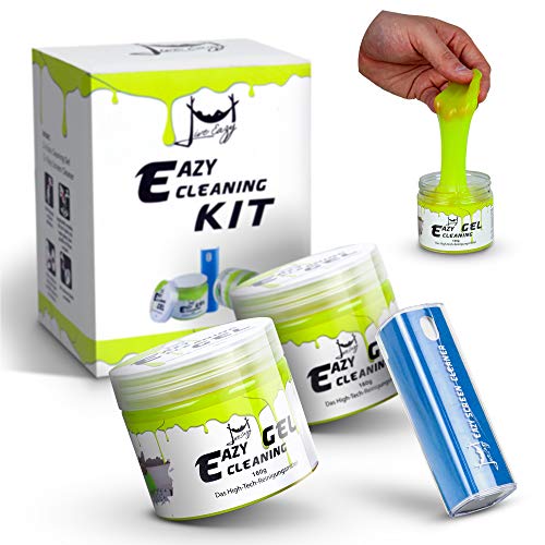 Eazy Cleaning Kit 2x PREMIUM Reinigungsgel und 1x Eazy Screen Cleaner - Reinigungsknete für den Innenraum, Ideal für Auto und Tastatur Reinigung,