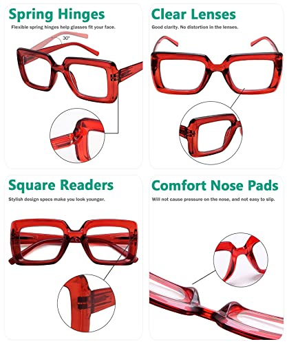 Image of Eyekepper Reading Glasses, Readers for Women, 2.25 Red Stylish
