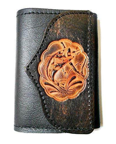 Handcrafted Leather Trifold Wallet Fish
