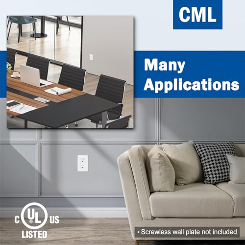 Image of CML 15 Amp Decorator Tamper Resistant Wall Receptacle Outlet, 20 Pack | UL Listed Standard Electrical Outlets, 15A /125V, 2 Pole 3 Wire, for Home, Office & Commercial Use, White