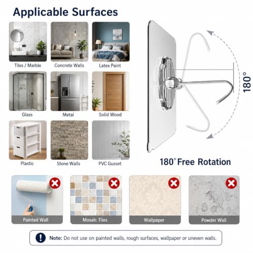 Image of KONVIO NEER Flower Adhesive Wall Hooks - 20 Pack Heavy Duty Self Adhesive Hooks for Wall, Waterproof Strong Wall Hanging Hooks for Keys, Towels, Coats, Kitchen, Bathroom, Home & Office
