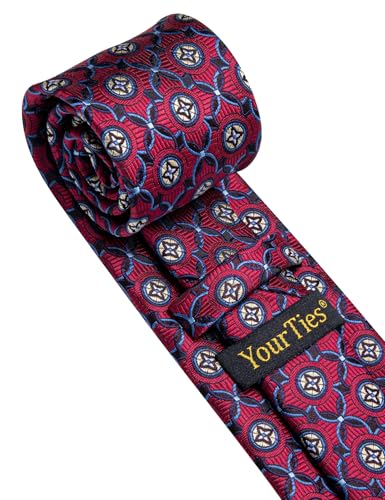 Image of YourTies Paisley Men's Necktie Woven Silk Floral Ties for Men Designer Formal Business Party Wedding
