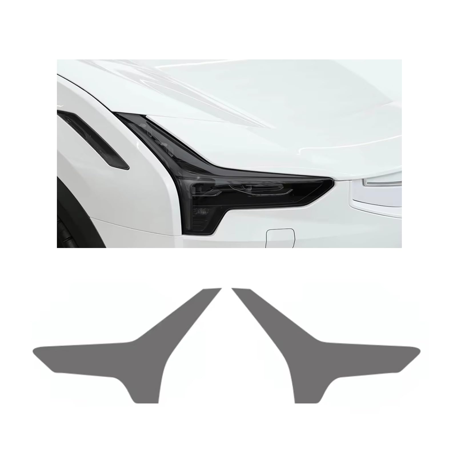 Headlight Film for Polestar 3 2024-2026, 1Set Transparent/Smoke Black Car Headlight TPU Protective Film