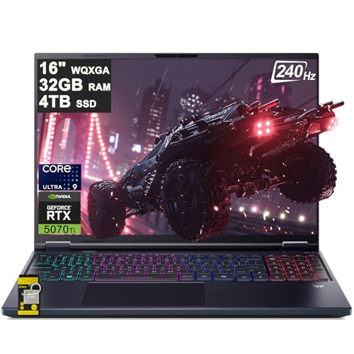 Image of acer Predator Helios Neo 16 AI Gaming Laptop 16 inch 2560x1600 IPS 240Hz (100% DCI-P3 500nits) Intel 24-core Ultra 9 275HX 32GB RAM 4TB SSD GeForce RTX 5070 Ti (Up to 992 AI Tops) Win11 ICP Hub