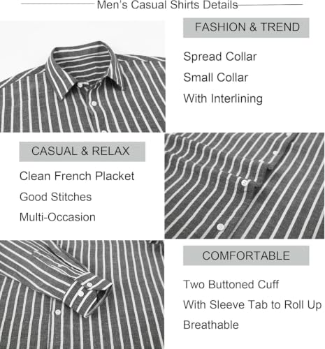 Image of Zombom Men's Regular Fit Vertical Striped Casual Shirt | Full Sleeve Cotton Blend Shirt for Men | Slim Fit Stylish Party