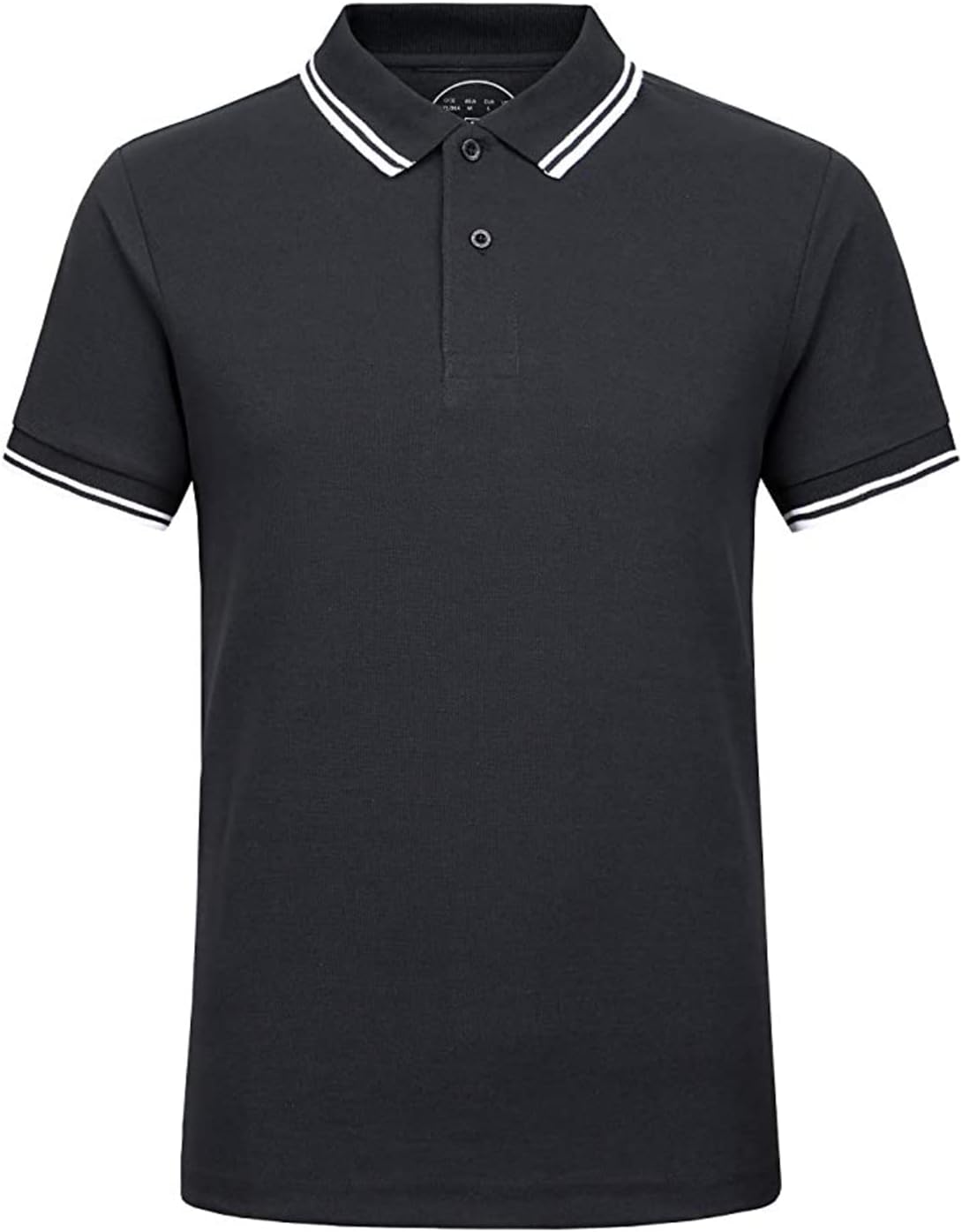 Men's Cotton Casual Polo Shirt Short Sleeve Striped Solid Golf Polo Shirts for Men Classic Pique Relaxed-Fit