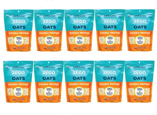 Avena cruda doble proteína orgánica sin gluten 14 oz paquete de 10 miniatura 1