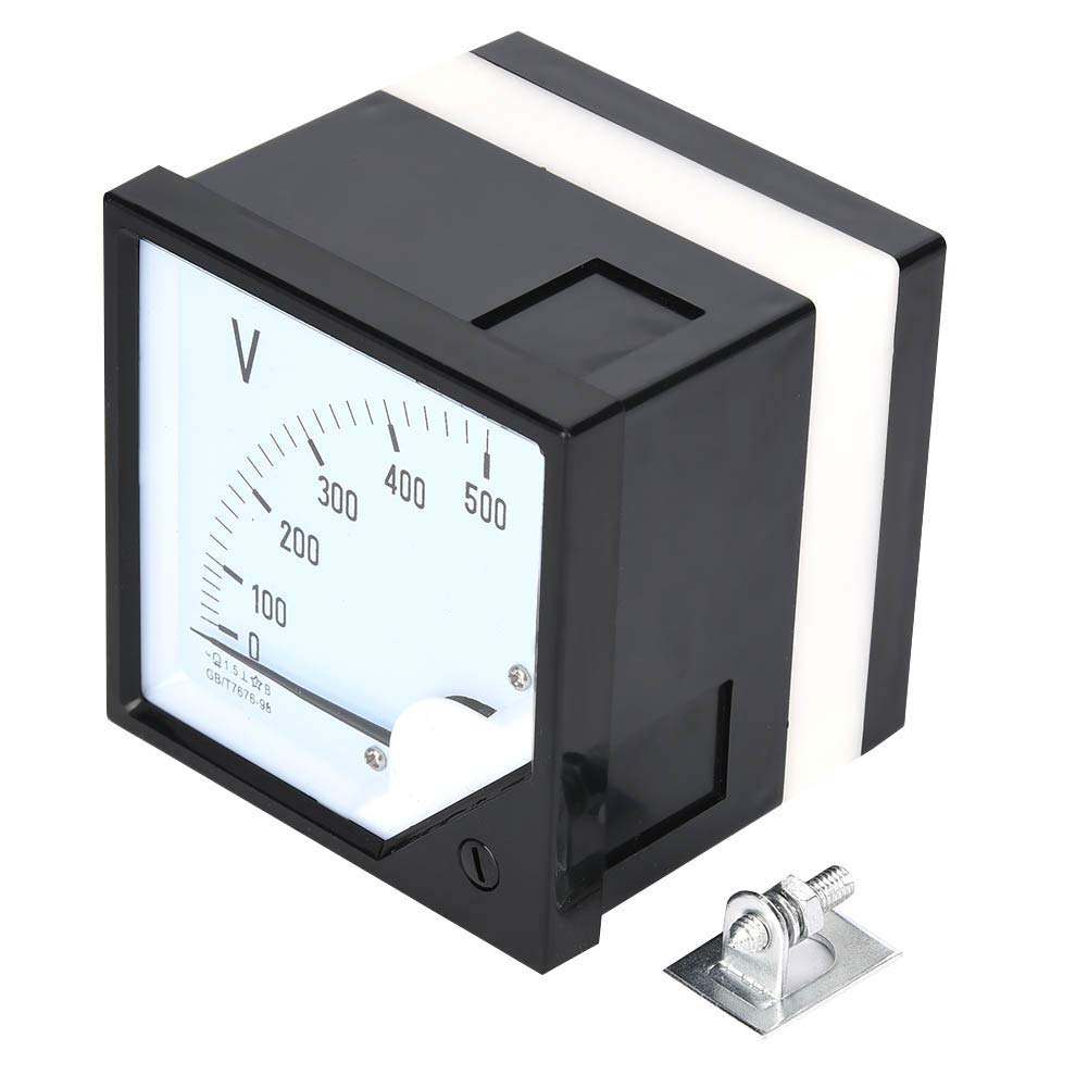AC Analog Voltmeter, Square Panel Voltage Meter 0 500V Dial for Electronic Control Devices E Ic