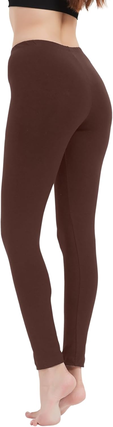 Women’s Cotton Spandex Yoga Leggings – Mid-Rise, Full-Length, Long Inseam Workout Casual Pants S-5X (32"-36") - Image 3