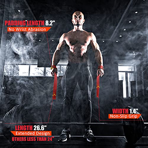 ihuan Wrist Straps for Weight Lifting - Lifting Straps for Weightlifting | Gym Wrist Wraps with Extra Hand Grips Support for Strength Training | Bodybuilding | Deadlifting - Image 4