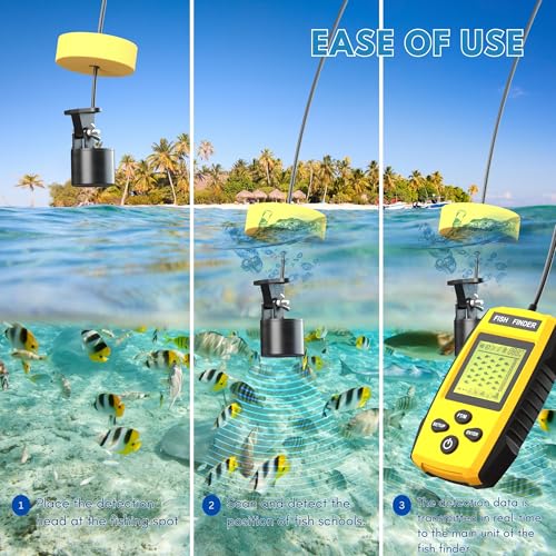 Portable Sonar Alarm Fish Finder with Sonar Transducer and LCD Display, for Kayak Fishing Boat Fishing Ice Fishing - Image 5