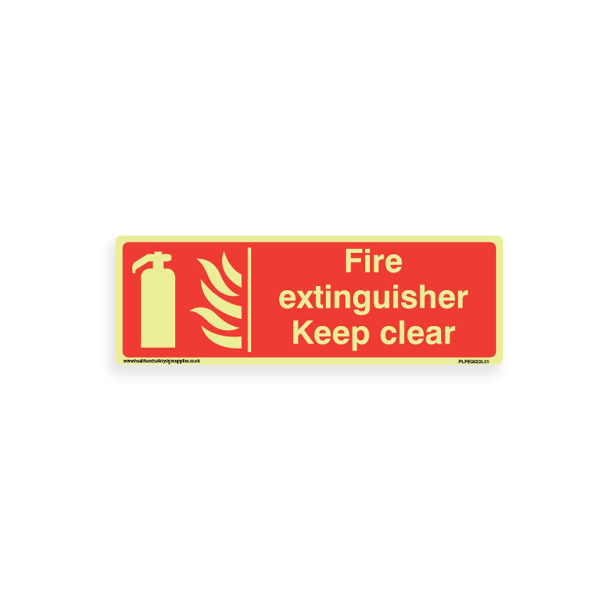 Fire extinguisher Keep clear Glow In The Dark [Photoluminescent Vinyl