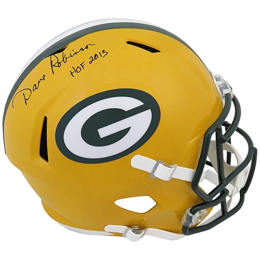 Dave Robinson Signed Packers Riddell Full Size Speed Replica Helmet w/HOF 2013