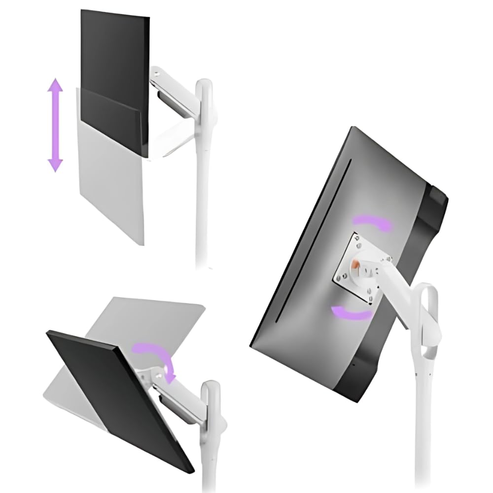 Spacetronik Mobiler TV Ständer Rollbar für 17–35 Zoll Monitor & Fernseher | Mobiler TV Standfuss höhenverstellbar mit 360° Drehung, Kabelmanagement & Federmechanismus, VESA, Traglast 10kg