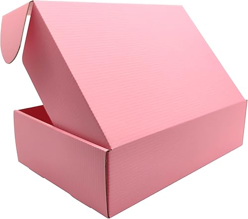 Miniatura 4 de Cajas de envío rosadas para pequeñas empresas, paquete de 20 cajas de cartón corrugado de 12 x 8 x 3 pulgadas para envío, embalaje, regalos de