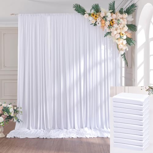 Rideau de fond en polyester blanc doux et soyeux pour décor de scène raffiné