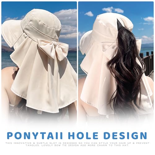 Harlang HL30BG Womens Sun Hat Uv Protection, Foldable Waterproof Wide Brim Bucket Hats With Neck Flap thumb #1