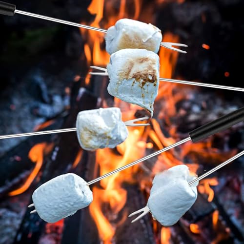 image for Prasacco 8 Pcs Stainless Steel Fondue Forks 10 Inches Fondue Sticks wi