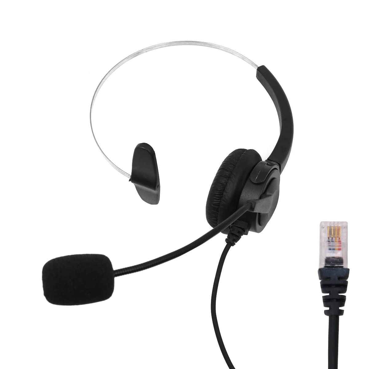 Universal Telephone Headset Direct Connect Hands Free Headset For Corded Landline Telephones – Monaural Telephone Headset