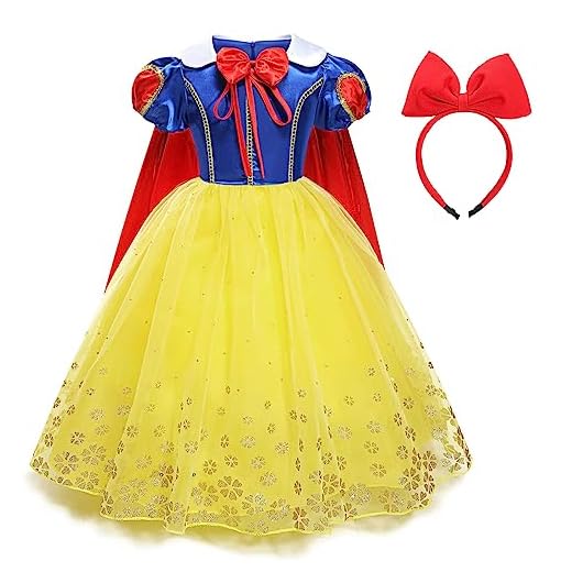 Kosplay Niña Disfraz de Blancanieves con Capa y Diadema Vestido de Princesa Cumpleaños Navidad Fiesta Cosplay Halloween Carnaval Bautizo Vestirse