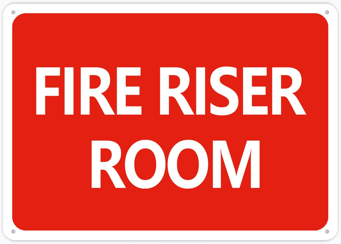 Fire Riser Room Signs Outdoor, Uv Printed Metal Aluminum Tin Sign 8X12In, Weatherproof And Security Signs For Home Or Business
