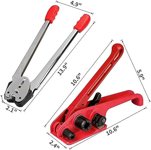 Palmarosa JE-WJ-02-6505A Packaging Strapping Banding Tensioning Tool - Sealer Tool Heavy Duty Pp Plastic Strapping Kit thumb #1