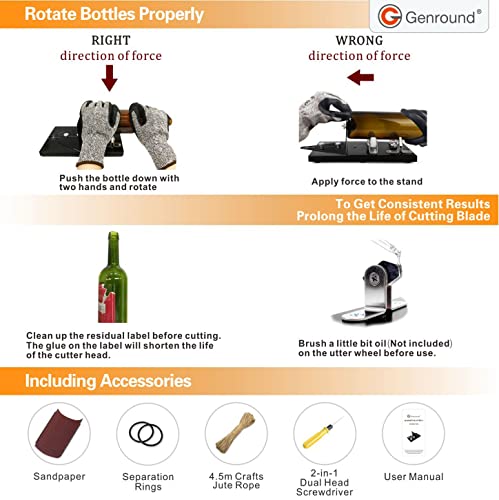 Bottle Cutter, Genround Upgrade 2.1 Glass Bottle Cutter Machine For Round, Square And Oval Bottle Cutting | Cut Bottle From Neck To Bottom | Glass Cutter Bottle Cutting Tool For Diy Projects #TOP4