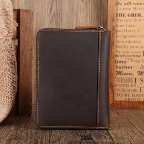 Polare Full Grain Leather Dual Passport Wallet and RFID Blocking Bifold Passport Cover Travel Document Organizer Holder 2 Passports (Dark Brown)4