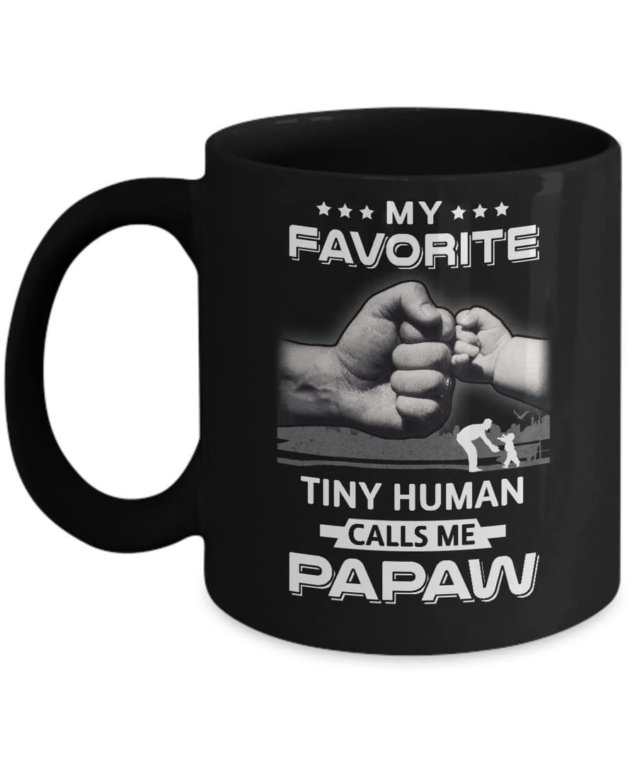 SKY DOT My Favorite Tiny Human Calls Me Papaw Printed Ceramic Tea/Coffee Mug (325ml)