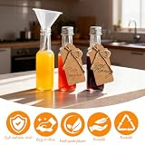 SilverChry Zestaw 18 mini butelek na alkohol, małe butelki do napełniania z 2 mini lejkami, 18 etykiet z papieru kraft i 5 m sznurka konopnego, wielokrotnego użytku na wesele, imprezę