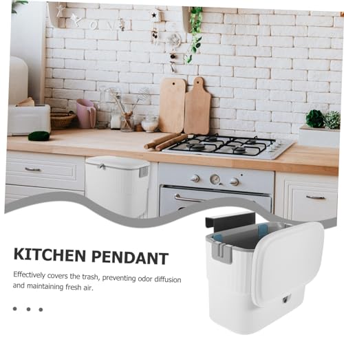 Caneca de basura rectangular blanca para cocina y baño miniatura 5