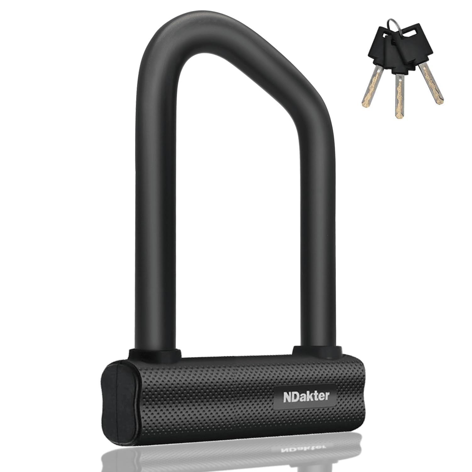 NDakter Bike Lock, 18mm Heavy Duty Bike D Lock with 3 Keys, Anti Theft Bicycle Lock for Electric Escooter, E Bike, Road Bike Lock Sturdy