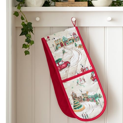 Catherine Lansfield Christmas Town Gant de Cuisine Double en Coton Naturel